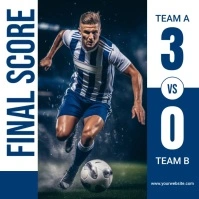 Blue Modern & Minimal Final Score Instagram P template