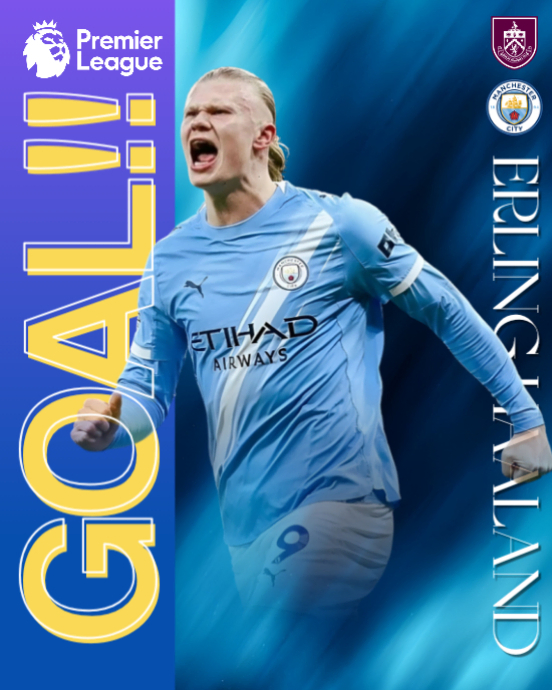 Blue Modern & Minimal Football Goal Celebration Instagram Portrait ...