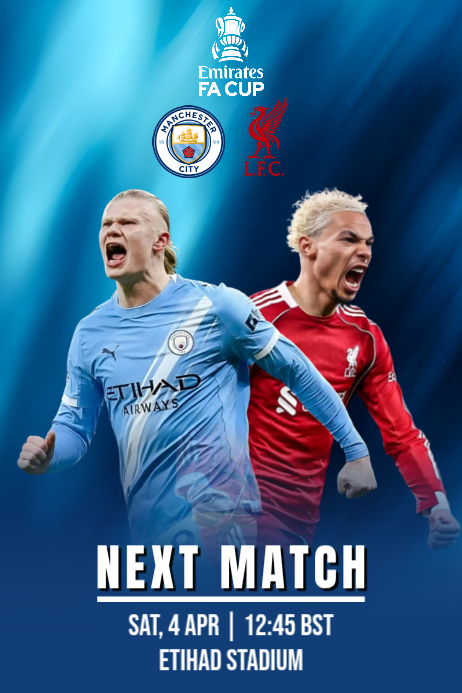 Copy of Blue Modern & Minimal Football Match Announcement Poster ...