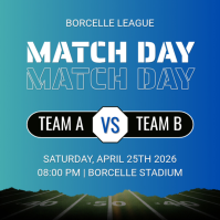 Blue Modern & Minimal Football Match Instagram Post Instagram-Beitrag template