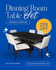 Blue Modern & Minimal Furniture Sale Instagram Portrait template