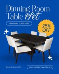 Blue Modern & Minimal Furniture Sale Instagram Portrait template