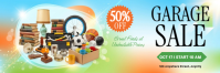 Blue Garage Sale Twitter Banner Template