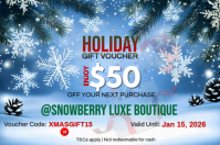 Blauw Holiday Gift Voucher Poster Template
