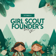 Kuning Girl Scout Founder's Day Сообщение Instagram Template