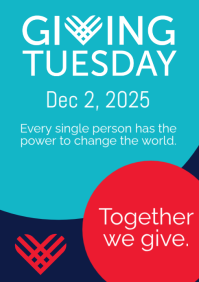 Blue Modern & Minimal Giving Tuesday Flyer A4 template
