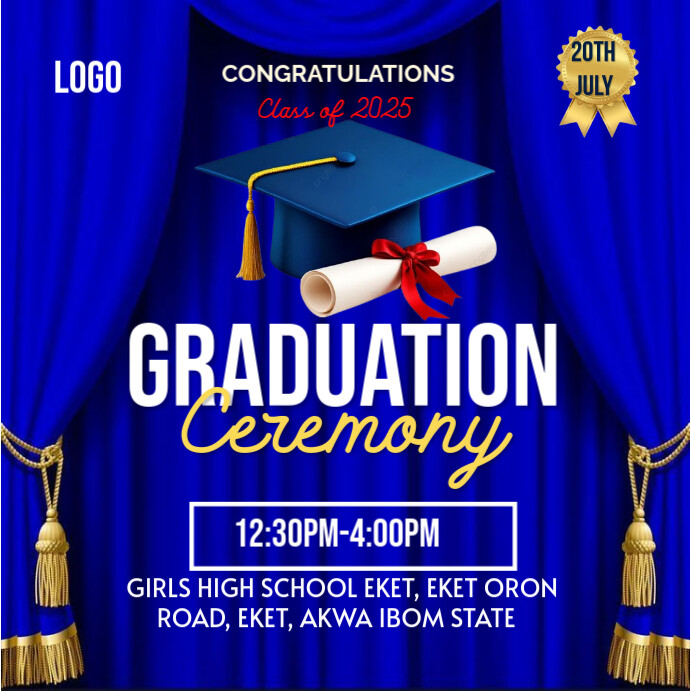 Copy of Blue Modern & Minimal Graduation Ceremony Template Instagram ...