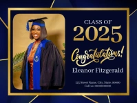 Blue Modern & Minimal Graduation Yard Sign template