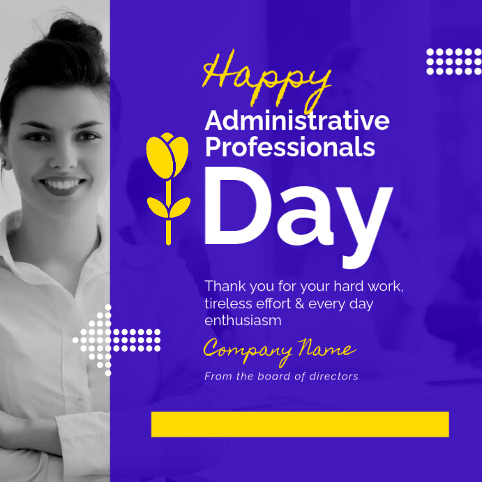Blue Modern & Minimal Happy Administrative Professionals Day Instagram ...