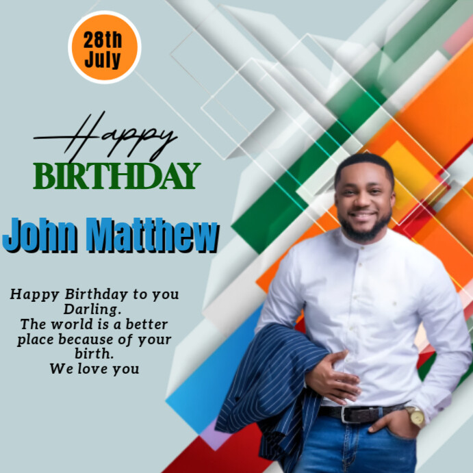 Copy of Blue Modern & Minimal Happy Birthday Celebration Instagram Post ...