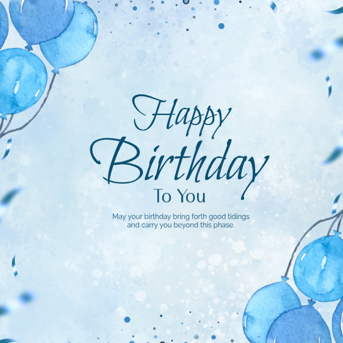 Plantilla de Blue Modern & Minimal Happy Birthday Design Instagram Post ...
