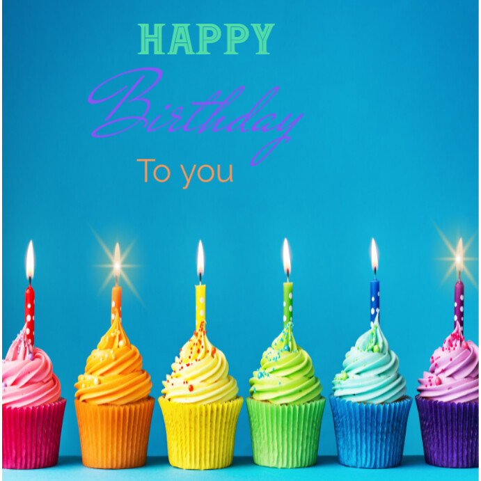 Blue Modern & Minimal Happy Birthday To You Instagram Post Template ...