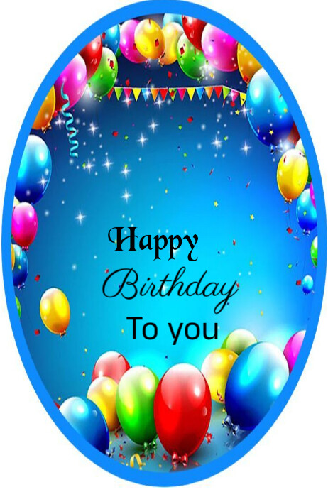 Blue Modern & Minimal Happy Birthday To You Poster Template | PosterMyWall