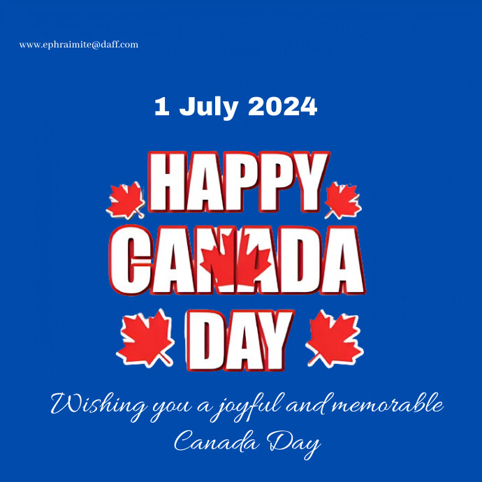 Blue Modern & Minimal Happy Canada Day  Logo Logótipo template