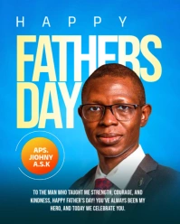 Blue Modern & Minimal Happy Father's Day  Instagram Portrait template