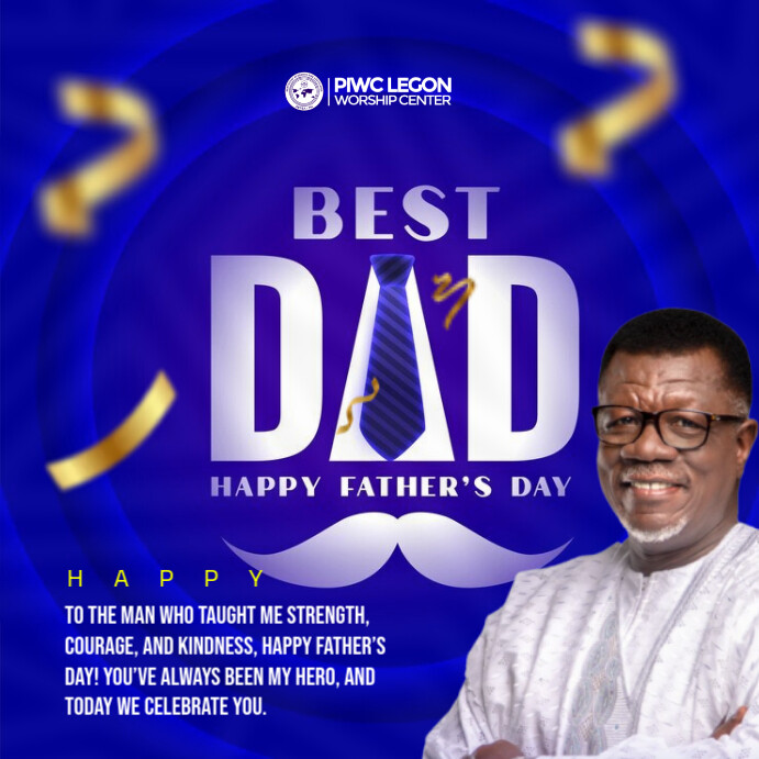 Blue Modern & Minimal Happy Father's Day  Instagram Post template
