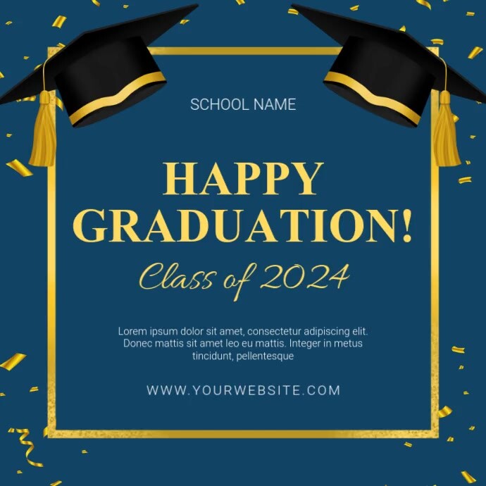 Plantilla de Blue Modern & Minimal Happy Graduation Instagram Post ...