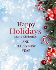 Blue Modern & Minimal Happy Holidays 2025 Instagram Portrait template