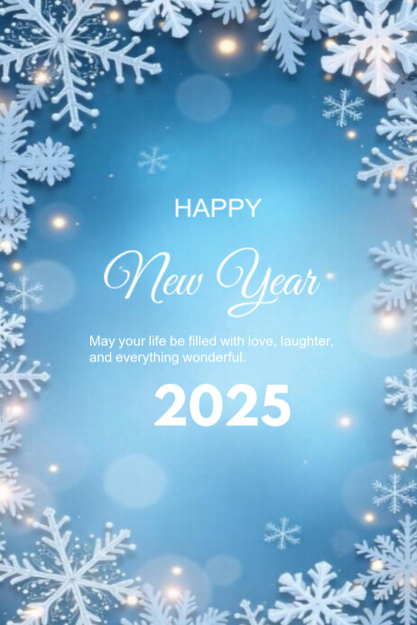 Copy of Blue Modern & Minimal Happy New Year Poster | PosterMyWall