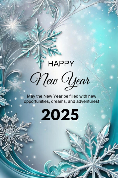Blue Modern & Minimal Happy New Year Poster Template | PosterMyWall