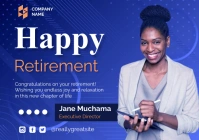 Blue Modern & Minimal Happy Retirement A5 template