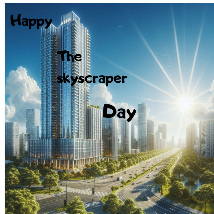 Blue Modern & Minimal Happy The Skyscraper Day  Instagram Post template