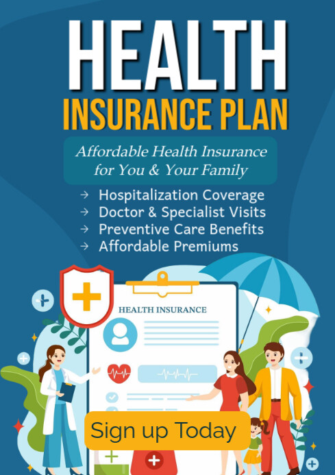 Copy of Blue Modern & Minimal Health Insurance Plan A2 | PosterMyWall