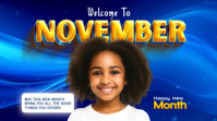 Blue Modern & Minimal Hello November Template  Digital Display (16:9)
