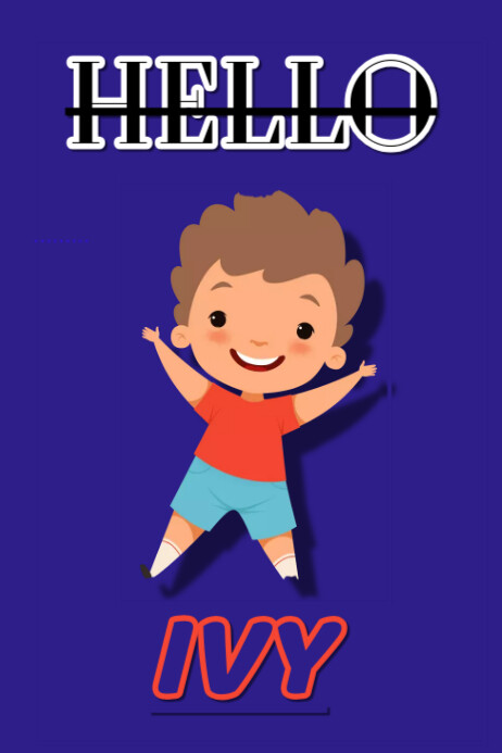 Copy of Blue Modern & Minimal Hello Sticker Poster | PosterMyWall