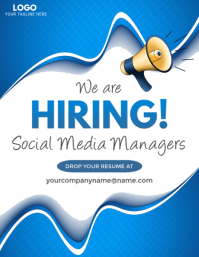 Blue Hiring Announcement Flyer Template