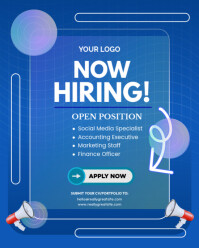 Blue Modern & Minimal Hiring Instagram Portrait template
