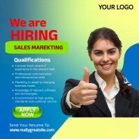 Blue Modern & Minimal Hiring Square (1:1) template