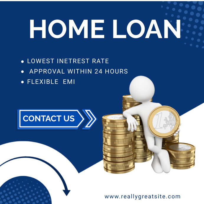 Copy of Blue Modern & Minimal Home Loan Instagram Pos | PosterMyWall