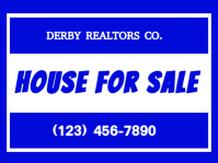 Blue Modern & Minimal House For Sale Editable And Printable  Yard Sign template