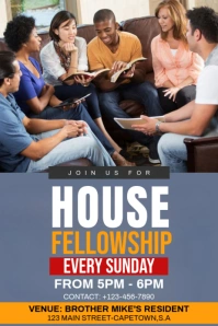 Blue Modern & Minimal House/home Cell Fellowship  Pinterest Graphic template