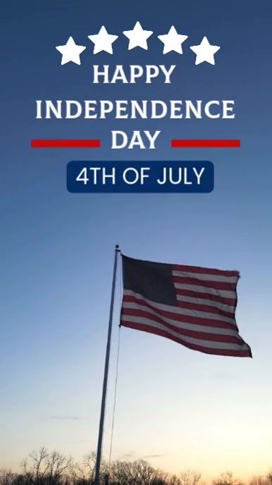 Blue Modern & Minimal Independence Day American Day Freedom Greeting Instagram Story template