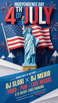 Blue Modern & Minimal Independence Day Celebration Instagram Story template