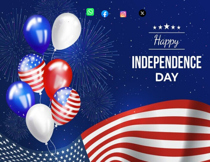 Blue Modern & Minimal Independence Day Flyer Template | PosterMyWall