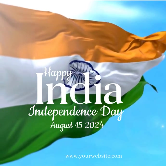 Blue Modern & Minimal India Independence Day Square (1:1) template