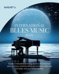 Blue Modern & Minimal International Blues Music Day Instagram Portrait template
