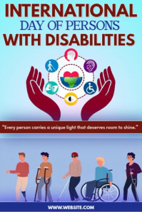 Blue Modern & Minimal International Day Of Persons With Disabilities Awareness Video Template Poster Póster
