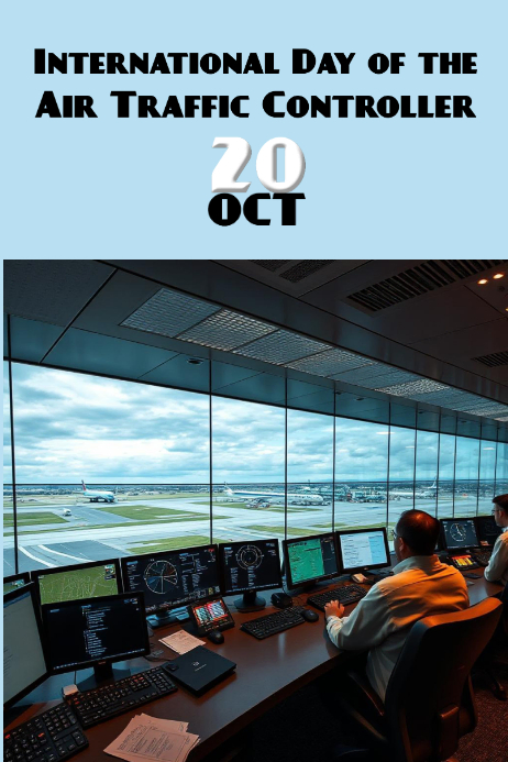Blue Modern & Minimal International Day Of The Air Traffic Controller ...