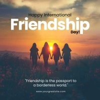 Blue Modern & Minimal International Friendshi Square (1:1) template
