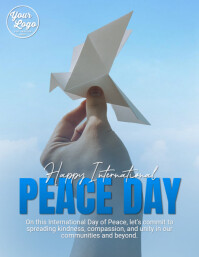 Blue Modern & Minimal International Peace Day Pamflet (letter As) 传单(美国信函) template