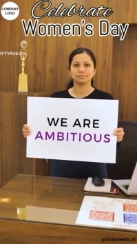 Blue Modern & Minimal International Women's Day Instagram Reel template