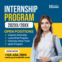 Blue Modern & Minimal Internship Design Poster Instagram Post template
