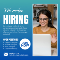 Blue Job Hiring Instagram Post Template