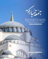 蓝色 Juma Mubarak Instagram Portrait Template