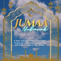 Blue Modern & Minimal Jumaa Mubarak Instagram Post template