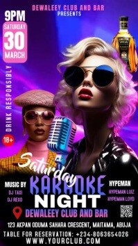 Blue Modern & Minimal Karaoke Night Party Instagram Story template